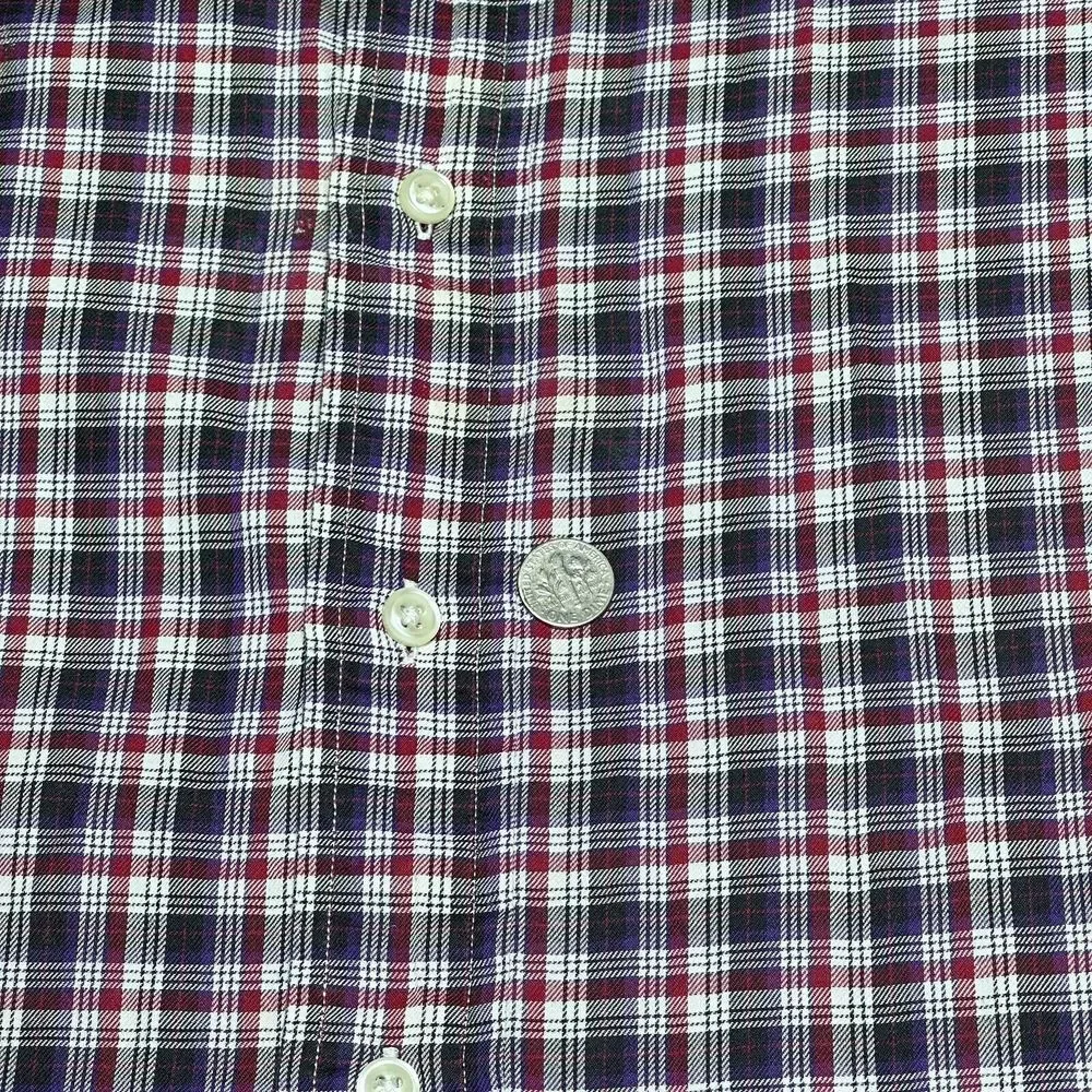 Ralph Lauren Red Plaid Button Down‎ Blake Cotton Shirt Men's Size Large